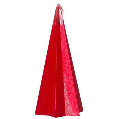 Bougie de Noël rouge pyramide - 5.5x5.5x11cm WADIGA