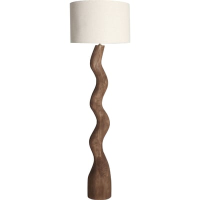 Lampadaire en bois de manguier et lin RECOLLECTION