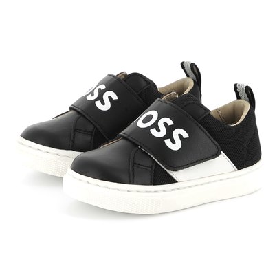 Baskets avec cuir à fermeture par bandes auto aggr BOSS KIDSWEAR