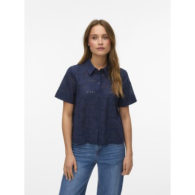 Camicetta a maniche corte, con ricami inglesi VERO MODA