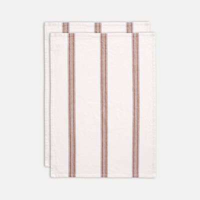 Set of 2 Boisseau Striped Washed Cotton Tea Towels LA REDOUTE INTERIEURS
