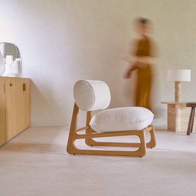 Fauteuil en teck massif et tissu JULIA TIKAMOON