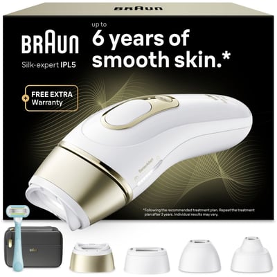 Epilateur lumière pulsée IPL PL5431 4 têtes, 1 rasoir Gillette Venus, pochette BRAUN