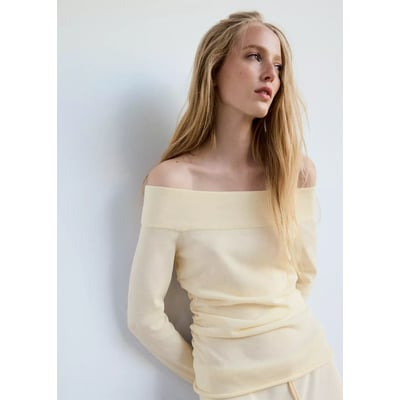 Pull maille épaules dénudées MANGO