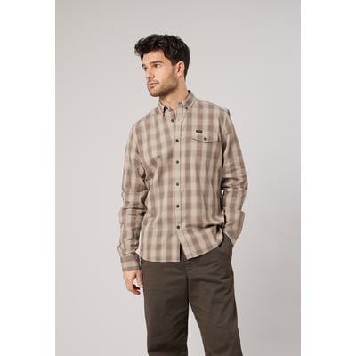 Chemise regular homme à carreaux en flanelle 100% coton PIETER DEELUXE