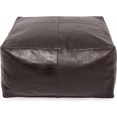Pouf Carré Cuir Caramel Élégance Salon Bazar Bizar RECOLLECTION