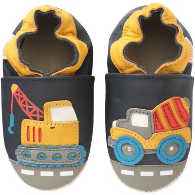 Chaussons bébé cuir souple Germain la grue TICHOUPS