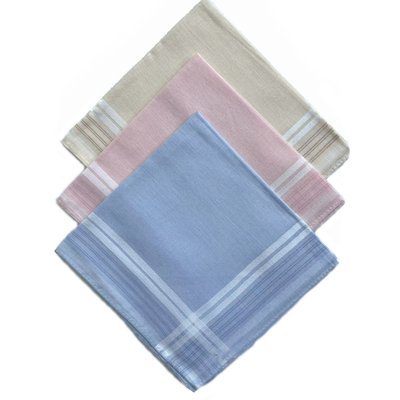 Lot de 12 mouchoirs femme pastel 29x29  100% coton DECORATIE