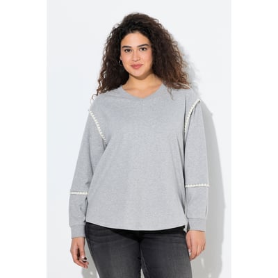 Sweat-shirt oversize à col en V et manches ULLA POPKEN