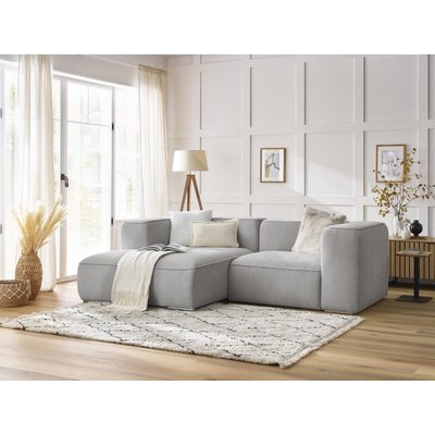 Canapé d'angle fixe 3 places en tissu texturé, ZEPHYR BOBOCHIC