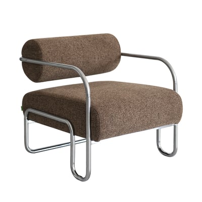 Fauteuil en tissu pieds chrome- EMIL DRAWER