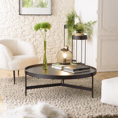 Table basse ronde bois-métal noir CORUMBA PIER IMPORT