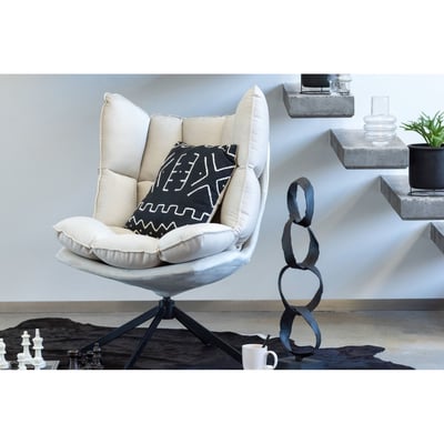 Fauteuil de relaxation pied métal noir et tissu et simili - FENIX HELLIN, DEPUIS 1862