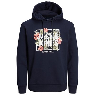 Свитшот с капюшоном и логотипом с принтом "цветы" JACK & JONES