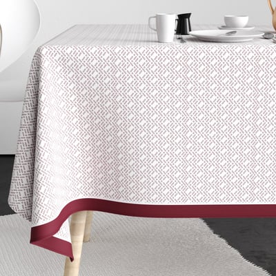 Nappe rectangulaire anti tache Coton Barba Prune EDEN