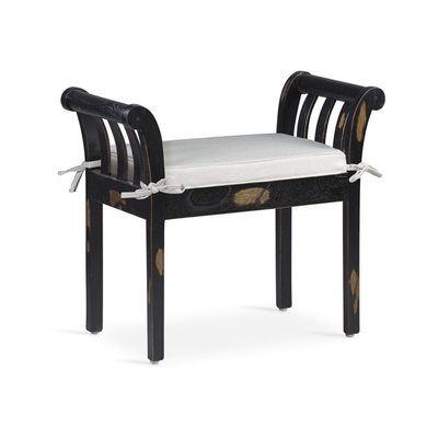 Banc Bois Noir 65x37x65cm - DÉCORATION DECORATION D’AUTREFOIS