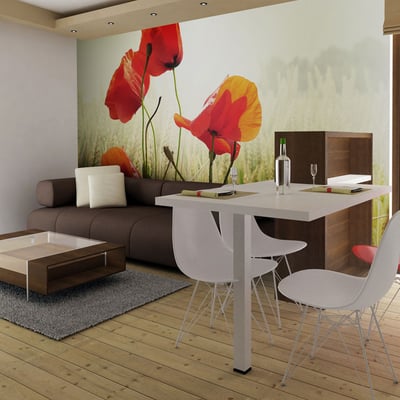 Papier peint intissé panoramique Fleurs Inspiré par la beauté du coquelicot EDEN