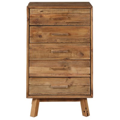 Chiffonnier en bois pin recyclé 5 tiroirs - Nebraska ZAGO