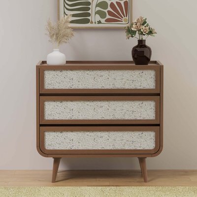 Ozen Stone & Mango Wood 3 Drawer Chest ÉDITÉ