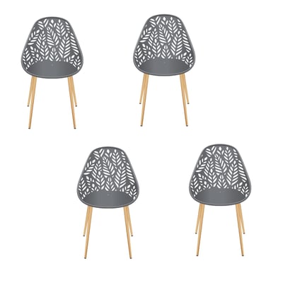 Lot de 4 chaises d'extérieur effet ajouré CALVI TOILINUX