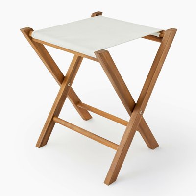 Tabouret pliant, 40xH46cm, en bois d'acacia et coton MONOPRIX