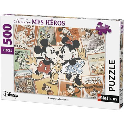 Nathan- Disney Puzzle Souvenirs De Mickey 500 Pièces NATHAN