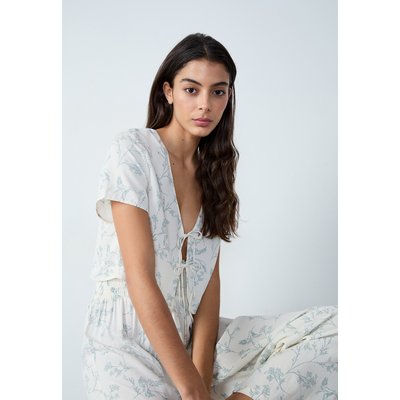 Chemise de pyjama manches courtes motifs fleurs à nœuds REESE ETAM