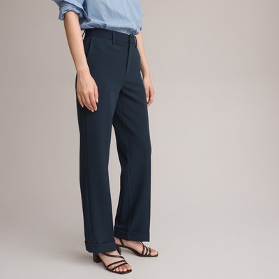 Calças direitas com dobra, em poliviscose LA REDOUTE COLLECTIONS