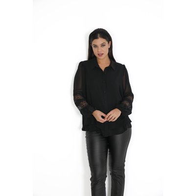 Chemise en voile double avec dentelle JEAN-MARC PHILIPPE
