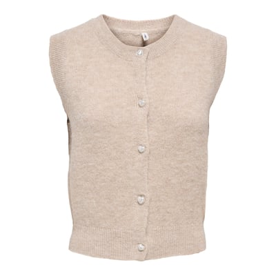 Sleeveless Heart Button Cardigan ONLY