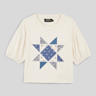 T-shirt manches courtes effet patchwork en coton BIO MONOPRIX