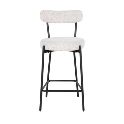 Tabouret de bar en tissu bouclette et métal H65cm - Badalona HOUSE NORDIC