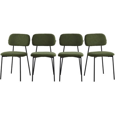 Lot de 4 chaises en velours côtelé - LORIE HOMIFAB