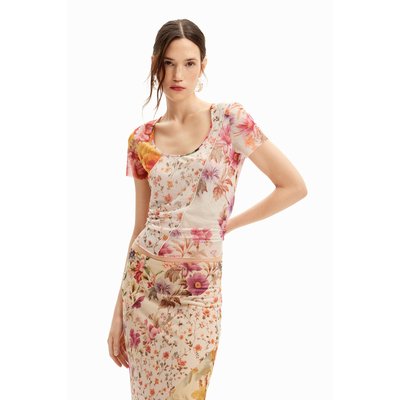 T-shirt en tulle à fleurs DESIGUAL