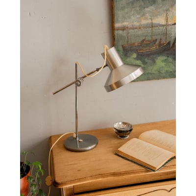 Lampe industrielle en inox Suzanne N°641 - Bon état DEBONGOUT
