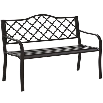 Banc de jardin Métal Brun OUTSUNNY