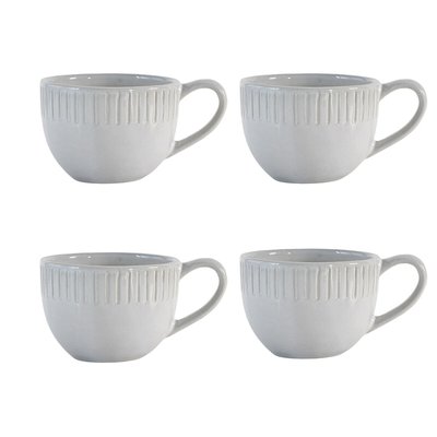 Set of 4 Harville Ridged Mugs SO'HOME