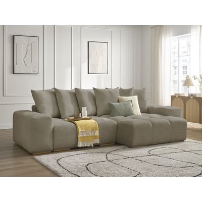 Canapé d'angle convertible 4 places en tissu texturé, ANAKIN BOBOCHIC