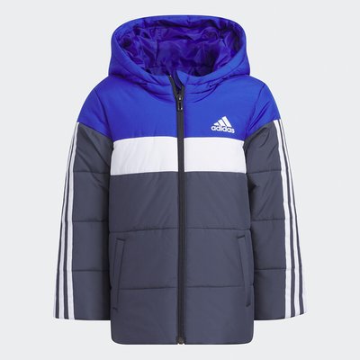Logo Print Padded Jacket with Hood and Zip Fastening ADIDAS SPORTSWEAR