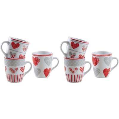 Mug en grès coeur rouge Lot de 6 AUBRY GASPARD