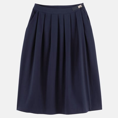 Jupe midi évasée, à plis, effet flanelle ANNE WEYBURN