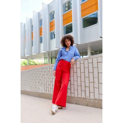 Pantalon flare rouge La Redoute