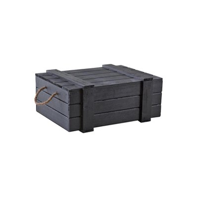 Coffre en bois peint noir AUBRY GASPARD