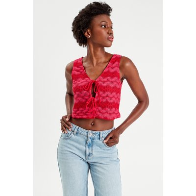 Gilet cropped crochet CACHE CACHE