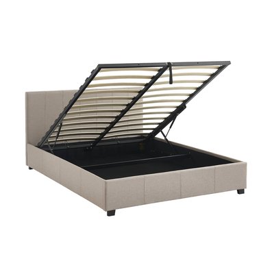 Lit coffre avec sommier à lattes et tête de lit 140 x 190cm finition tissu AVALON SWEEEK