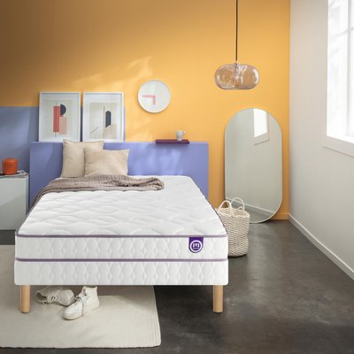 Ensemble matelas 100% latex HAPPY LIT, sommier TWIST et pieds MERINOS