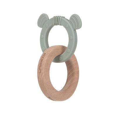 Anneau de dentition en bois et silicone Little Chums Chat LASSIG