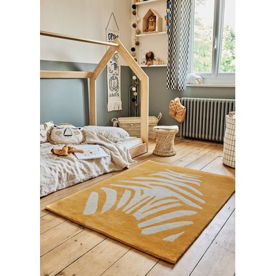 Tapis enfant rectangulaire épais, Coton bio GOTS, ZEBRE BLEUU STUDIO