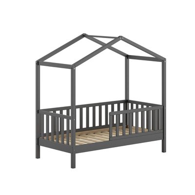 Lit cabane Dallas 70x140 cm gris VIPACK