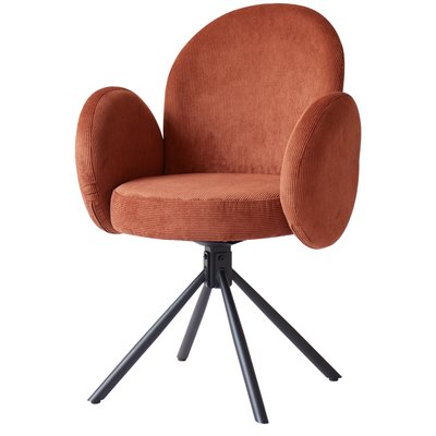 Lot de 2 chaises swivel rotatives, velours côtelé, HELSINKI NORDLYS